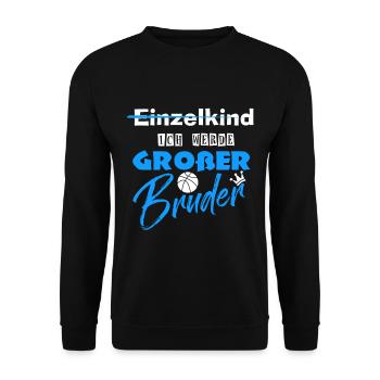 Bruder Geburt Baby - Unisex Pullover - Schwarz - Vorne - Alina (178cm) & Michal (187cm)