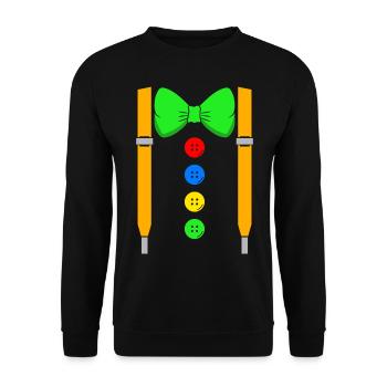 Clown Karneval Fasching Verkleidung & Kostüm - Unisex Pullover - Schwarz - Vorne - Alina (178cm) & Michal (187cm)
