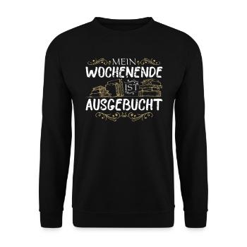 Mein Wochenende Ausgebucht Buch Autorin Lektorin - Unisex Pullover - Schwarz - Vorne - Alina (178cm) & Michal (187cm)