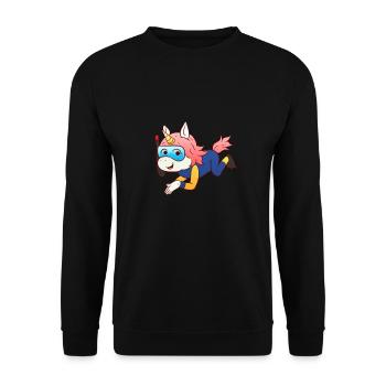 Plongée licorne plongée plongeur licorne - Sweat-shirt Unisexe - noir - Devant - Alina (178cm) & Michal (187cm)