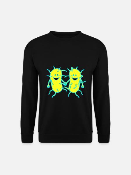 Bacteriën, ziektekiemen, virussen, ziekte, pest, griep - Uniseks sweater - zwart