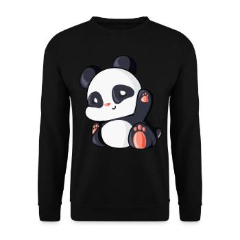 Panda mignon idée cadeau ours panda - Sweat-shirt Unisexe - noir - Devant - Alina (178cm) & Michal (187cm)