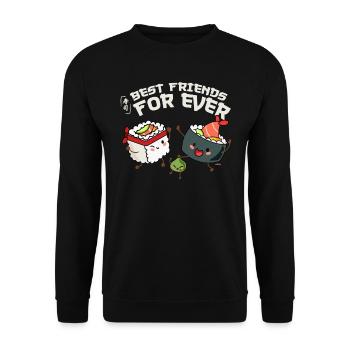 Best Friends for Ever Sushi Love Japan - Unisex Sweatshirt - black - Front - Alina (178cm) & Michal (187cm)
