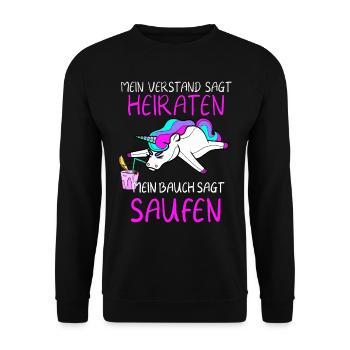 Junggesellenabschied - Unisex Pullover - Schwarz - Vorne - Alina (178cm) & Michal (187cm)