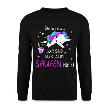 Junggesellenabschied Frau lustig - Unisex Pullover - Schwarz - Vorne - Alina (178cm) & Michal (187cm)