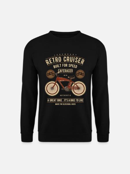 Fahrrad vintage retro cruiser biker beachcruiser - Unisex Pullover - Schwarz