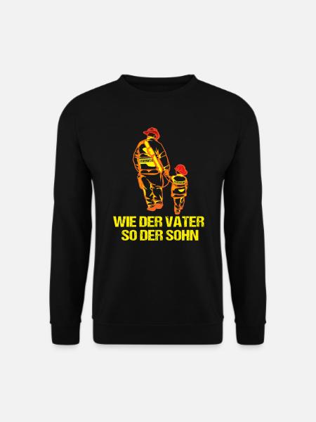Wie der Vater so der Sohn Feuerwehr Papa - Unisex Pullover - Schwarz