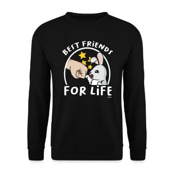 Best Friends for Life rabbit rabbit - Unisex Sweatshirt - black - Front - Alina (178cm) & Michal (187cm)
