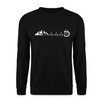 Ski & Beer Heartbeat Mountains Heartbeat - Unisex Sweatshirt - black - Front - Alina (178cm) & Michal (187cm)