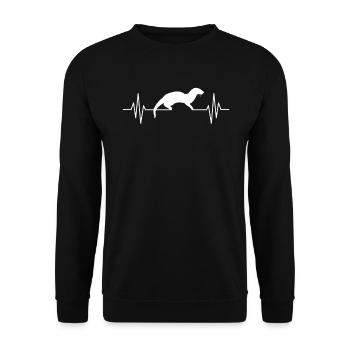 Otter heartbeat marten gift - Unisex Sweatshirt - black - Front - Alina (178cm) & Michal (187cm)