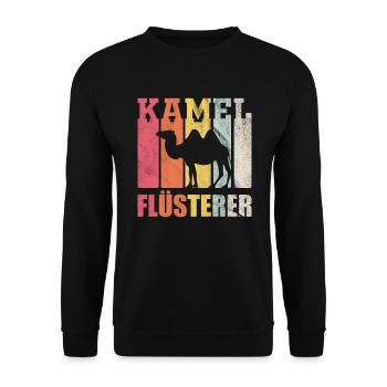 Kamel Flüsterer - Unisex Pullover - Schwarz - Vorne - Alina (178cm) & Michal (187cm)