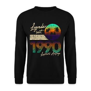 30. Geburtstag Männer Legendär Seit 1990 Vintage - Unisex Pullover - Schwarz - Vorne - Alina (178cm) & Michal (187cm)