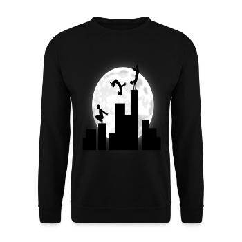 Parkour - Unisex Sweatshirt - black - Front - Alina (178cm) & Michal (187cm)