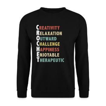 Crochet, relaxation au crochet - Sweat-shirt Unisexe - noir - Devant - Alina (178cm) & Michal (187cm)