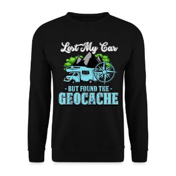 Geocaching - Unisex Pullover - Schwarz - Vorne - Alina (178cm) & Michal (187cm)
