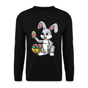 Osterhase Pâques oeufs Oeufs Joyeuses Pâques Enfant - Sweat-shirt Unisexe - noir - Devant - Alina (178cm) & Michal (187cm)