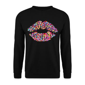 kiss mouth - Unisex Sweatshirt - black - Front - Alina (178cm) & Michal (187cm)