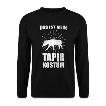 Tapir Karneval Fasching Zootier Kostüm - Unisex Pullover - Schwarz - Vorne - Alina (178cm) & Michal (187cm)