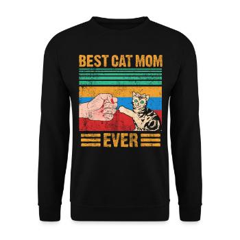 Best Cat Mom Ever - Unisex Sweatshirt - black - Front - Alina (178cm) & Michal (187cm)