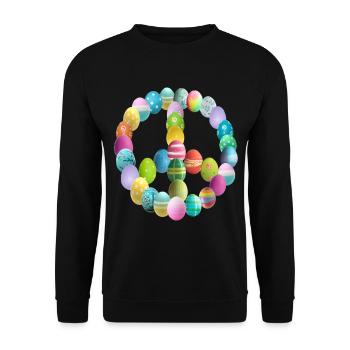 Oeuf de Pâques signe de paix - Sweat-shirt Unisexe - noir - Devant - Alina (178cm) & Michal (187cm)