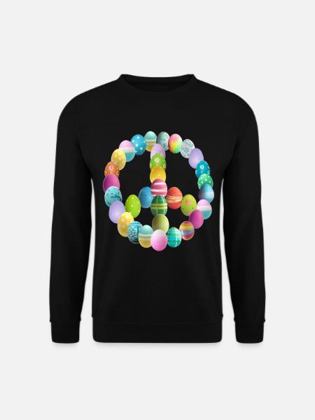 Peacezeichen Osterei - Unisex Pullover - Schwarz