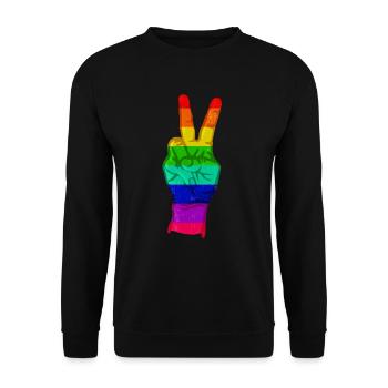 Arc-en-ciel de signe de paix - Sweat-shirt Unisexe - noir - Devant - Alina (178cm) & Michal (187cm)