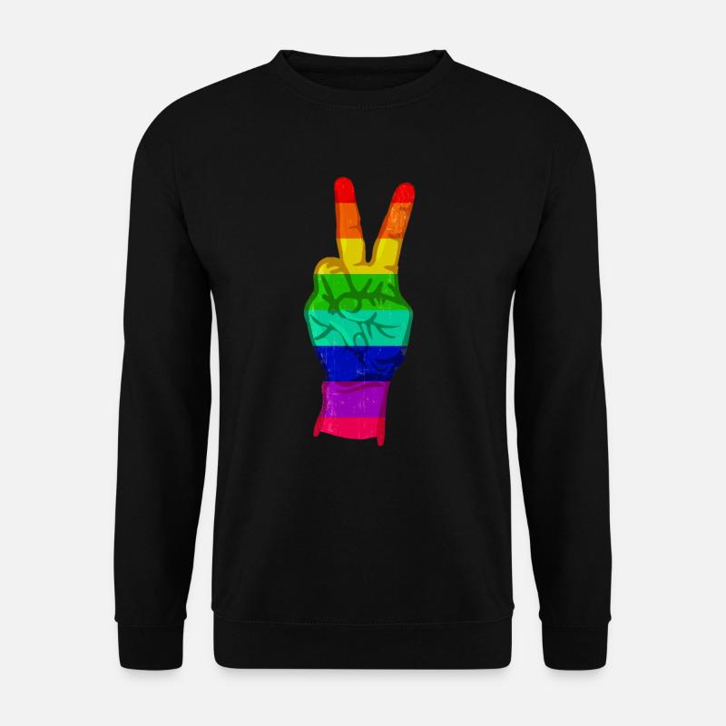 Peacezeichen Regenbogen - Unisex Pullover - Schwarz