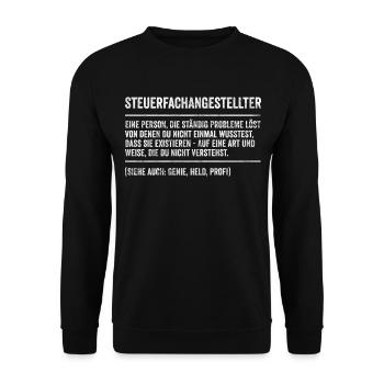 Steuerfachangestellter Steuerberater Geschenk - Unisex Pullover - Schwarz - Vorne - Alina (178cm) & Michal (187cm)