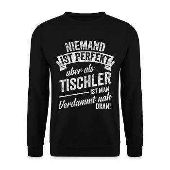 Tischler - Unisex Pullover - Schwarz - Vorne - Alina (178cm) & Michal (187cm)