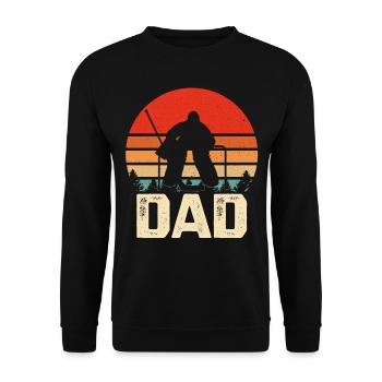 Chandail de la fête des pères de papa gardien de hockey sur glace - Sweat-shirt Unisexe - noir - Devant - Alina (178cm) & Michal (187cm)