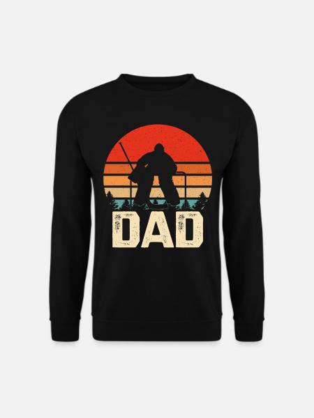 Eishockeyspieler Torhüter Papa Vatertag Trikot - Unisex Pullover - Schwarz