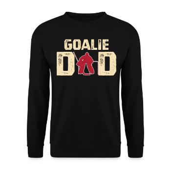 Chandail de la fête des pères de papa gardien de hockey sur glace - Sweat-shirt Unisexe - noir - Devant - Alina (178cm) & Michal (187cm)