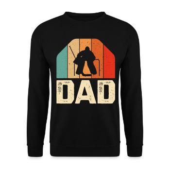 Joueur de hockey sur glace Gardien Papa Cadeaux pour la fête des pères - Sweat-shirt Unisexe - noir - Devant - Alina (178cm) & Michal (187cm)