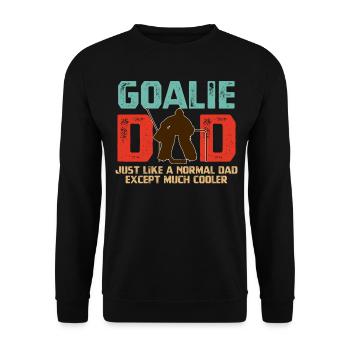 Joueur de hockey sur glace Gardien Papa Cadeaux pour la fête des pères - Sweat-shirt Unisexe - noir - Devant - Alina (178cm) & Michal (187cm)
