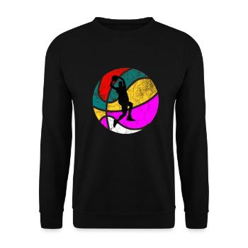 Cadeau de basket-ball vintage rétro des années 60 des années 70 - Sweat-shirt Unisexe - noir - Devant - Alina (178cm) & Michal (187cm)