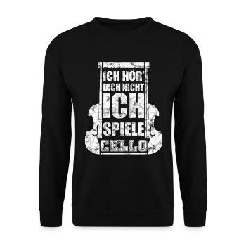 Cello Musik - Unisex Pullover - Schwarz - Vorne - Alina (178cm) & Michal (187cm)