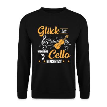 Cello Cellisten Musiker - Unisex Pullover - Schwarz - Vorne - Alina (178cm) & Michal (187cm)