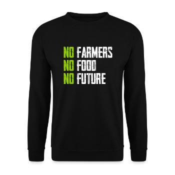 No Farmers - No Food - No Future - Bauer Landwirt - Unisex Pullover - Schwarz - Vorne - Alina (178cm) & Michal (187cm)