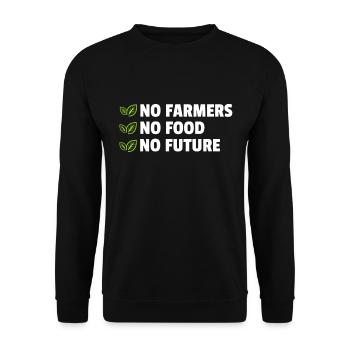 No Farmers - No Food - No Future - Farmer Farmer - Unisex Sweatshirt - black - Front - Alina (178cm) & Michal (187cm)