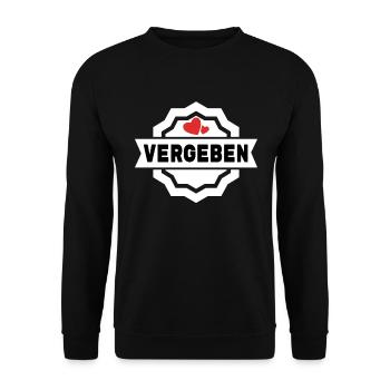 Ich bin vergeben - Unisex Pullover - Schwarz - Vorne - Alina (178cm) & Michal (187cm)