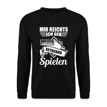 Keyboarder Sprüche Geschenk - Unisex Pullover - Schwarz - Vorne - Alina (178cm) & Michal (187cm)