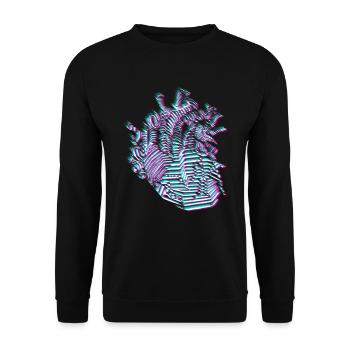 Vaporwave Aesthetic Heart Synthwave Retro Gift - Unisex Sweatshirt - black - Front - Alina (178cm) & Michal (187cm)