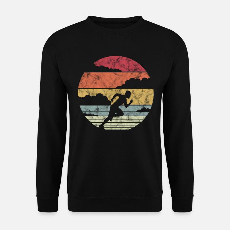 Laufen Läufer Retro - Unisex Pullover - Schwarz