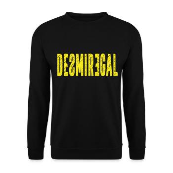 Desmiregal, Ist mir egal, lustiges gegen Konsum - Unisex Pullover - Schwarz - Vorne - Alina (178cm) & Michal (187cm)