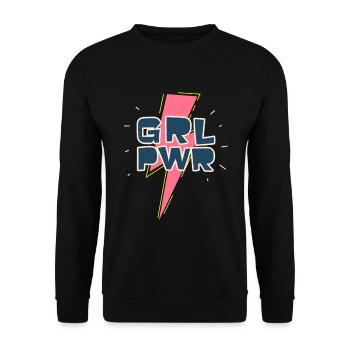 GIRL POWER - Unisex Sweatshirt - black - Front - Alina (178cm) & Michal (187cm)