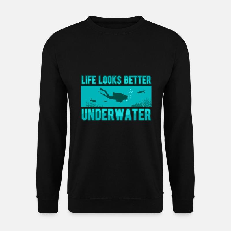 Life looks better underwater - Unisex Pullover - Schwarz