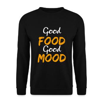 Good food good mood - Unisex Sweatshirt - black - Front - Alina (178cm) & Michal (187cm)