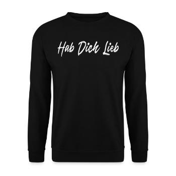 Hab dich lieb Lieb - Unisex Pullover - Schwarz - Vorne - Alina (178cm) & Michal (187cm)
