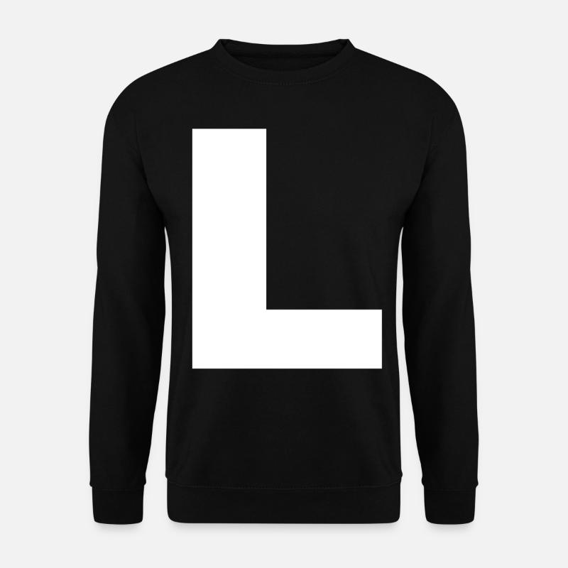 Letter Initials L - Unisex Sweatshirt - black