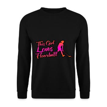 Dieses Mädchen Liebt Unihockey - Unisex Pullover - Schwarz - Vorne - Alina (178cm) & Michal (187cm)